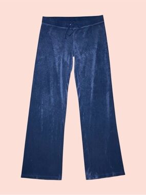 Vintage Y2K Navy Blue Velour Sweatpants